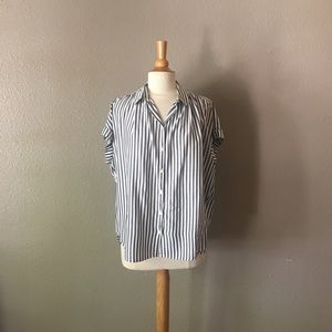 Madewell Short Sleeve Button Down Top In Stripe